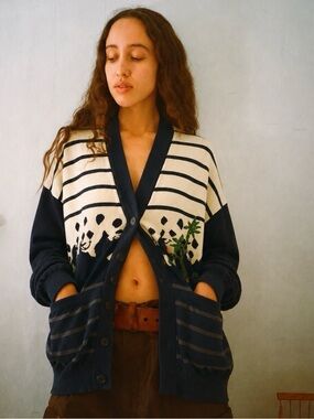 VTG & Rare Iceberg Panda Bamboo Knit Cardigan Sweater Italy Size L